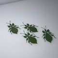 four bookmark green leaf bugs